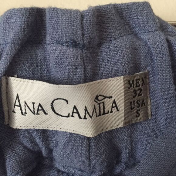 Ana Camila blue ankle pants, elastic waist, side pockets, size S - Picture 2 of 7